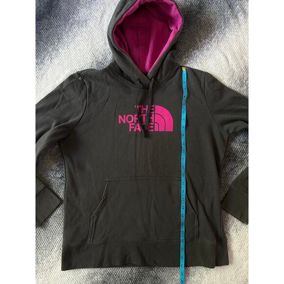 The North Face Women Pullover Gray Pink Hoodie Drawstring Sweatshirt Size Large - Picture 7 of 8